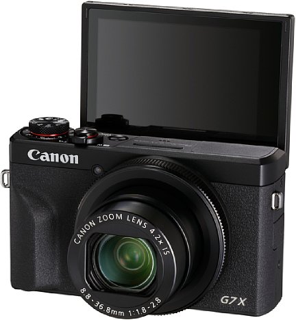 Bild Als erste Kompaktkamera bietet die Canon PowerShot G7 X Mark III Live-Streaming via WLAN. Das Display lässt sich um 180 Grad nach oben klappen, damit man den Bildausschnitt beim Livestream beurteilen kann. [Foto: Canon]