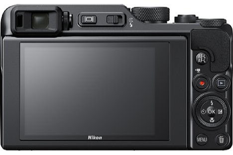 Bild Erstmals in seiner Reisezoomserie bietet Nikon mit der Coolpix A1000 einen elektronischen Sucher. Der Touchscreen lässt sich für Selfies um 180 Grad nach unten klappen. [Foto: Nikon]