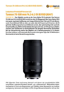 Tamron 70-300 mm F4.5-6.3 Di III RXD (A047) mit Sony Alpha 7R III Labortest, Seite 1 [Foto: MediaNord]