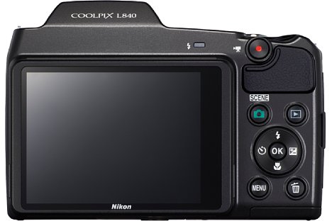 Bild Der Monitor der Nikon Coolpix L840 ist neigbar und ermöglicht so Aufnahmen aus der Frosch- oder der Vogelperspektive. Der Bildschirm ist drei Zoll groß und löst 921.000 Bildlpunkte auf. [Foto: Nikon]
