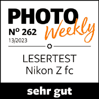 Bild PhotoWeekly Lesertest Testlogo sehr gut für Nikon Z fc. [Foto: New C.]