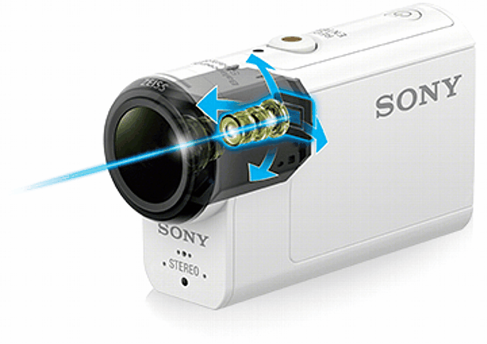 Bild Beim Bildstabilisator "Balanced Optical Steady Shot" der Sony HDR-AS300 und FDR-X3000 ist die komplette Objektiv- und Sensoreinheit beweglich aufgehängt. [Foto: Sony]