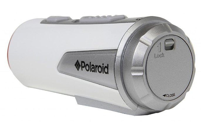 Bild Die Polaroid XS100/XS100i WiFi besitzen außen nur zwei Bedienelemente. Auf der Rückseite befindet sich die Schraubkappe ... [Foto: Polaroid]