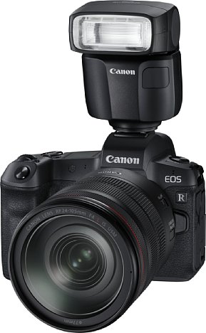 Bild Canon EOS R mit RF 24-105mm F4 L IS USM und Speedlite EL-100. [Foto: Canon]