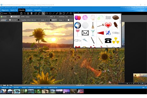 Bild Ashampoo Photo Commander 14 bietet die Möglichkeit, verschiedene Objekte in Bilder einzufügen. [Foto: Ashampoo]