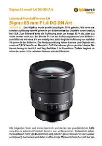 Sigma 85 mm F1.4 DG DN Art mit Sony Alpha 7R III Labortest, Seite 1 [Foto: MediaNord]