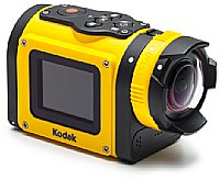 Die Kodak Pixpro SP1 Action Cam hat einen fest eingebauten LDC-Monitor. [JK Imaging]