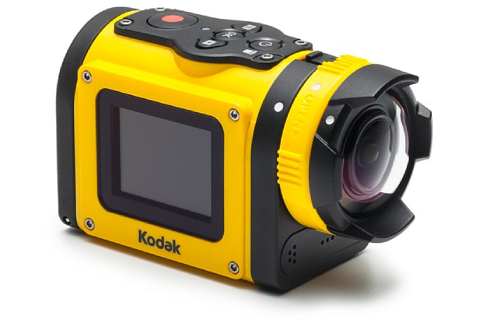 Bild Die Kodak Pixpro SP1 Action Cam hat einen fest eingebauten LDC-Monitor. [Foto: JK Imaging]