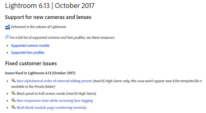 Bild Die neueste Version ist 6.13 enthält Camera Raw 10.0 und damit derzeit alle Kameras, die auch Lightroom Classic CC (Version 7.0) und Photoshop CC (2018) unterstützt. [Foto: MediaNord (Screenshot)]