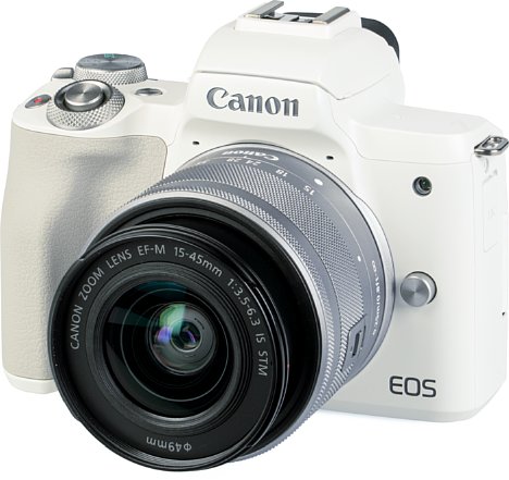 Bild Die Canon EOS M50 Mark II ist auch mit weißem Gehäuse und silbernem Set-Objektiv erhältlich. [Foto: MediaNord]