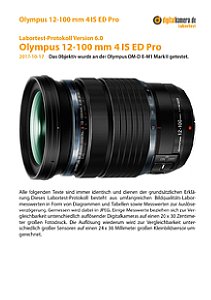 Olympus 12-100 mm 4 IS ED Pro mit OM-D E-M1 Mark II Labortest, Seite 1 [Foto: MediaNord]