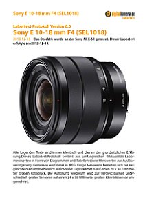 Sony E 10-18 mm F4 (SEL1018) mit NEX-5R Labortest, Seite 1 [Foto: MediaNord]