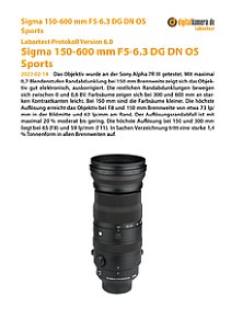 Sigma 150-600 mm F5-6.3 DG DN OS Sports mit Sony Alpha 7R III Labortest, Seite 1 [Foto: MediaNord]
