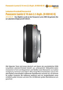 Panasonic Lumix G 14 mm 2.5 Asph. mit DMC-G6 Labortest, Seite 1 [Foto: MediaNord]
