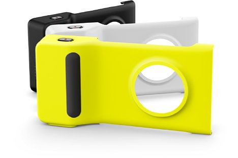 Bild Den Kamerahandgriff gibt es ebenfalls in den drei Farben Gelb, Weiß und Schwarz. [Foto: Nokia]