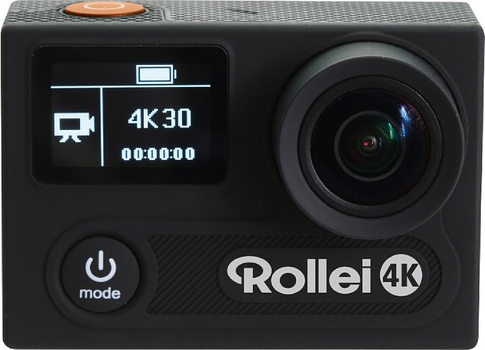Bild Fällt auf dem Foto auf den ersten Blick gar nicht auf: Die Rollei Actioncam 430 besitzt ein praktisches OLED-Statusdisplay auf der Front. [Foto: Rollei]