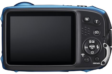 Bild Auf der Rückseite bietet die Fujifilm FinePix XP140 einen 7,6 Zentimeter großen Bildschirm mit Anti-Reflex-Beschichtung. [Foto: Fujifilm]