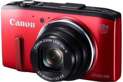 Bild Die Canon PowerShot SX280 HS soll neben Schwarz auch in Rot verkauft werden, die Markteinführung ist für den Mai 2013 geplant. [Foto: Canon]