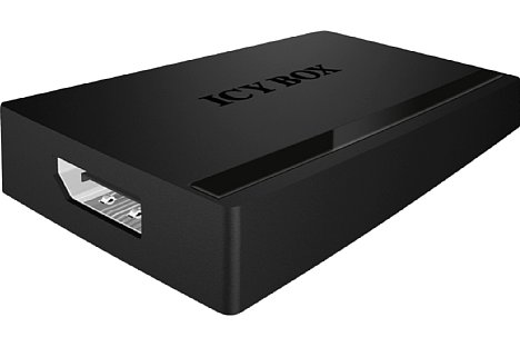 Bild Der Icy Box USB 3.0 zu Display Port Adapter (IB-AC513) ist äußerlich bis auf den Monitor-Anschluss (ein normal großer Display-Port-Anschluss) identisch mit der HDMI-Version. [Foto: Raidsonic]