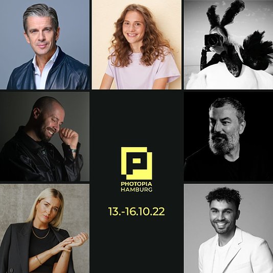 Bild Auswahl von Akteuren des Lineups der Photopia 2022. [Foto: Hamburg Messe und Congress]