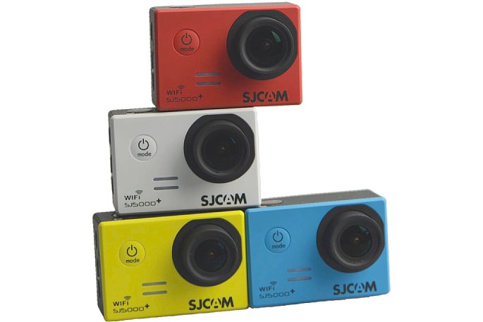 Bild Beim Kauf der SJCam SJ5000 Plus musst du dich für eine von sieben verschiedenen Farben der Frontblende entscheiden. Neben den hier abgebildeten gibt es noch Silber (so wie unser Testgerät, Schwarz und Gold). [Foto: SJCam]