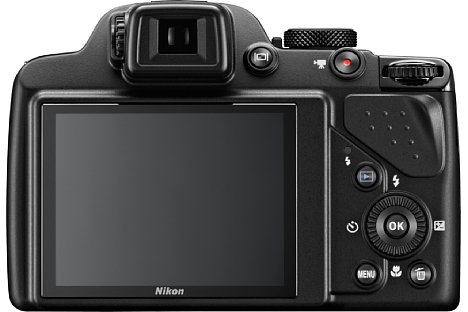 Bild Sucher und Bildschirm zieren die Rückseite der Nikon Coolpix P530. Technisch sind sie identisch zur P600, aber auf den Klapp- und Drehmechanismus muss man hier verzichten. [Foto: Nikon]