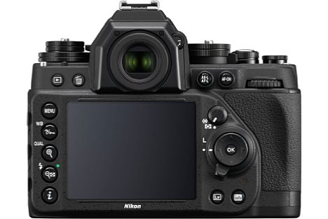 Bild Die Nikon Df besitzt als puristischer Fotoapparat zwar keine Videofunktion, wohl aber einen 8 cm großen Bildschirm für Menü, Bildwiedergabe und Live-View. [Foto: Nikon]
