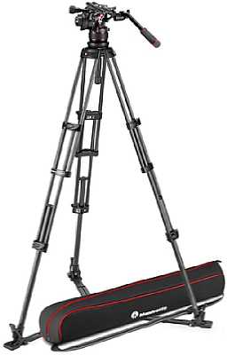 Manfrotto MVK612TWINGC Nitrotech 612 Carbon Video-Stativ mit Bodenspinne. [Foto: Manfrotto]