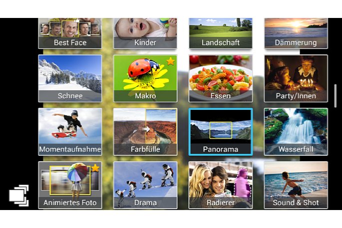 Bild Das Galaxy S4 Zoom bietet viele Motiv- und Spezialprogramme, darunter einen pfiffigen Panorama-Assistenten. [Foto: Martin Vieten]