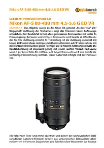 Nikon AF-S 80-400 mm 4.5-5.6 G ED VR mit D6 Labortest, Seite 1 [Foto: MediaNord]