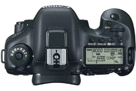 Bild Ein Statusdisplay informiert auf der Oberseite der Canon EOS 7D Mark II über die aktuellen Einstellungen. [Foto: Canon]