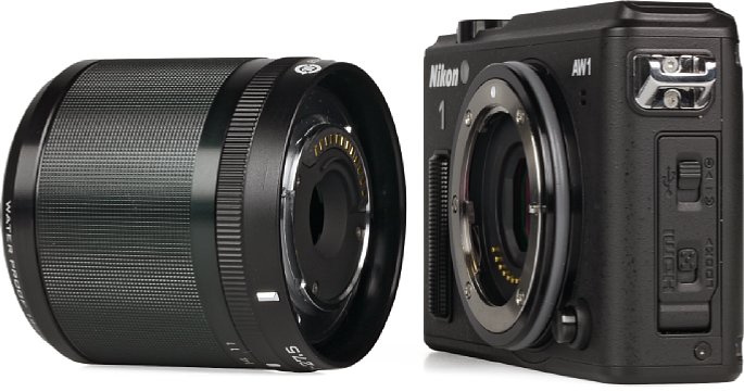 Bild Die Nikon 1 AW1 mit abnehmbarem Zoomobjektiv ist die einzige Systemkameras unter den Outdoor-Kameras. Der recht große 1-Zoll-Sensor sorgt im Vergleich zu den Kompaktkamerasfür eine deutliche bessere Bildqualität. [Foto: MediaNord]