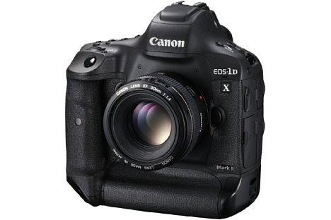 Bild Die neue Vollformat-Profi-DSLR Canon EOS-1D X Mark II erreicht mit einem neuen, besonders erschütterungsfreien Spiegelmechanismus 14 Serienbilder pro Sekunde. Mit LiveView sind es sogar 16 Bilder pro Sekunde. [Foto: Canon]