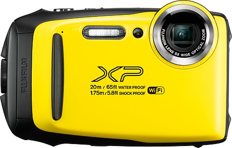 Bild Ab Februar 2018 soll die Fujifilm FinePix XP130 wahlweise in Eisblau oder Gelb zu einem Preis von knapp 220 Euro erhältlich sein. [Foto: Fujifilm]