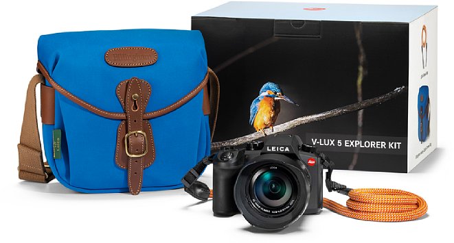 Bild Knapp 1.400 Euro soll das Leica V-Lux 5 Explorer Kit kosten. Es enthält neben der Kamera die Billingham Hadley Digital als passende Tasche sowie den aus Kletterseil gefertigten Trageriemen "Leica Rope Strap Glowing Red designed by COOPH". [Foto: Leica]