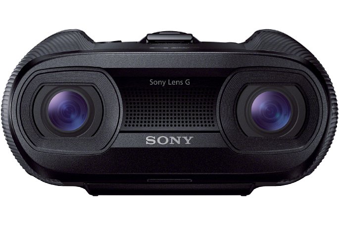Bild Die Front des Sony DEV-50V zeigt die vergüteten Frontlinsen. [Foto: Sony]