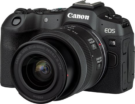 Bild Dank ergonomischem Kunststoffgehäuse ist die Canon EOS R8 trotz ihrer Größe gut zu greifen. [Foto: MediaNord]