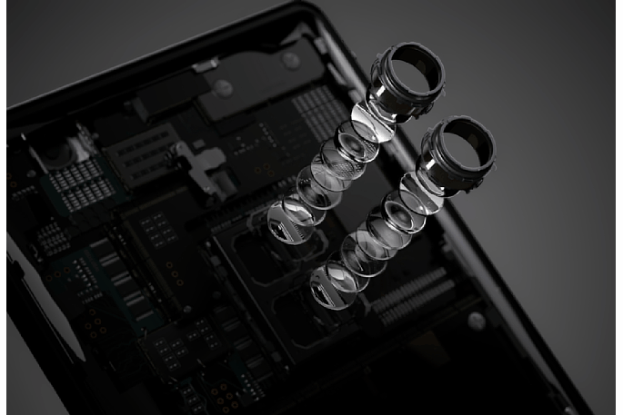 Bild Die Dual-Kamera des Sony Xperia XZ2 Premium besitzt zwei Sony-G-Objektive (25 mm KB) mit einer Lichtstärke von F1,8 (RGB-Kamera) und F1,6 (SW-Kamera). [Foto: Sony]