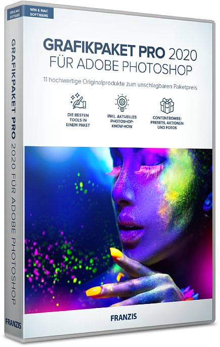 Bild Grafikpaket PRO 2020 für Adobe Photoshop. [Foto: Franzis]
