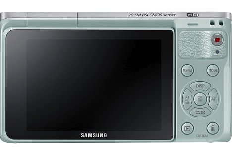 Bild Die Rückseite des Samsung NX mini wird von dem üppigen 3-Zoll-Display beherrscht. [Foto: Samsung]
