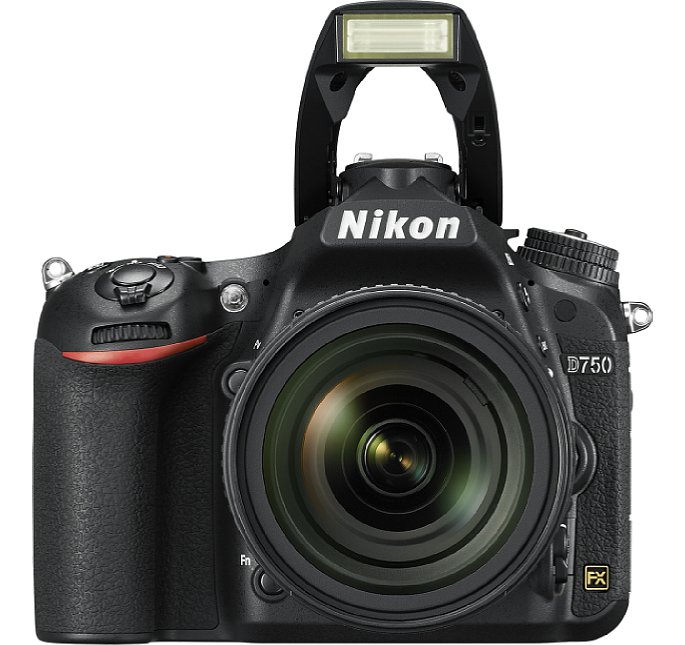 Bild Die Nikon
D750 bietet ein integriertes Blitzgerät mit einer Leitzahl von 12 und
Masterfunktion. [Foto: Nikon]