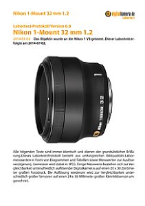 Nikon 1-Mount 32 mm 1.2 mit 1 V3 Labortest, Seite 1 [Foto: MediaNord]