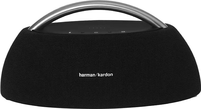 Bild Der hochwertige Harman Kardon GoPlay Bluetooth-Lautsprecher beschallt auch große Räume. Die per Zoom-Konferenz zugeschalteten Teilnehmer waren darüber laut und deutlich zu verstehen. [Foto: Harman Kardon]