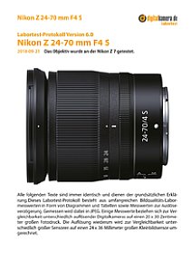 Nikon Z 24-70 mm F4 S mit Z 7 Labortest, Seite 1 [Foto: MediaNord]