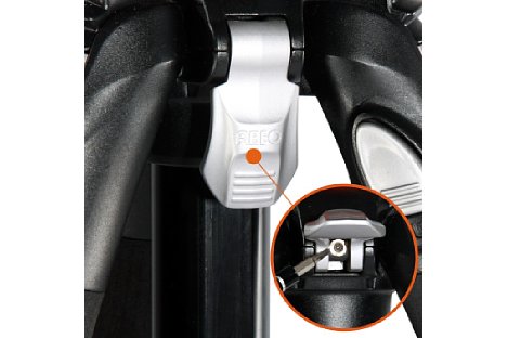 Bild Der Fixierhebel erlaubt es, die Mittelsäule des Abeo Pro 283 CT unabhängig vom Stativkopf zu drehen. [Foto: Vanguard]