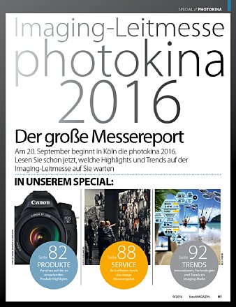fotoMagazin 09/2016. [Foto: Jahr Top Special Verlag]