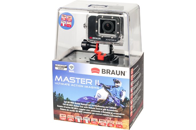 Bild Auch Braun liefert seine Actioncam im Vitrinen-Karton. [Foto: MediaNord]