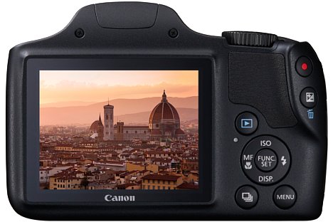 Bild Der rückwärtige 7,5cm-Bildschirm der Canon PowerShot SX520 HS löst 460.000 Bildpunkte auf. [Foto: Canon]