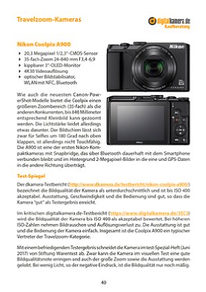 Bild In dem E-Book "Kaufberatung Travelzoom-Kameras" werden alle 22 derzeit erhältlichen Reisezoom-Kameras auf jeweils einer Doppelseite vorgestellt mit wichtigen Merkmalen, einer kurzen Beschreibung und bis zu drei Zitaten aus verschiedenen Testberichten. [Foto: MediaNord]