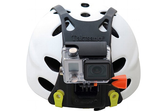 Bild Rollei Actioncam-Halterung Front Pro montiert am Helm. [Foto: Rollei]